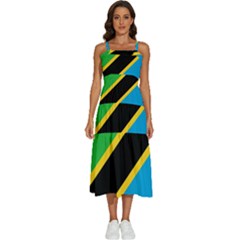 Flag Of Tanzania Sleeveless Shoulder Straps Boho Dress by Amaryn4rt