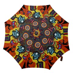 Hippie Rainbow Psychedelic Colorful Hook Handle Umbrellas (medium) by uniart180623