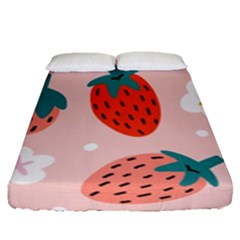 Strawberry-seamless-pattern Fitted Sheet (queen Size) by uniart180623
