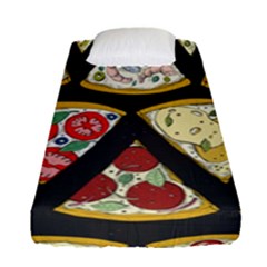 Vector-seamless-pattern-with-italian-pizza-top-view Fitted Sheet (single Size) by uniart180623
