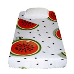 Seamless-background-pattern-with-watermelon-slices Fitted Sheet (single Size) by uniart180623