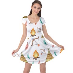 Cute-cartoon-native-american-seamless-pattern Cap Sleeve Dress by uniart180623