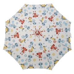 Cute-cartoon-robots-seamless-pattern Straight Umbrellas by uniart180623