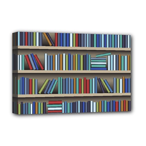 Bookshelf Deluxe Canvas 18  X 12  (stretched) by uniart180623