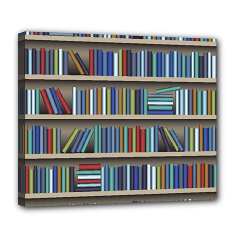 Bookshelf Deluxe Canvas 24  X 20  (stretched) by uniart180623