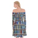 Bookshelf Off Shoulder Skater Dress View2