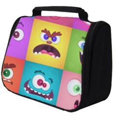 Monsters-emotions-scary-faces-masks-with-mouth-eyes-aliens-monsters-emoticon-set Full Print Travel Pouch (big) by uniart180623
