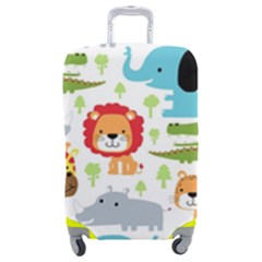 Seamless-pattern-vector-with-animals-cartoon Luggage Cover (medium) by uniart180623