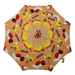 Seamless-pattern-cartoon-with-transportation-vehicles Hook Handle Umbrellas (large) by uniart180623