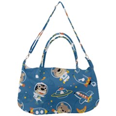 Seamless-pattern-funny-astronaut-outer-space-transportation Removable Strap Handbag by uniart180623