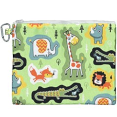 Seamless-pattern-with-wildlife-animals-cartoon Canvas Cosmetic Bag (xxxl) by uniart180623