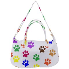 Pawprints-paw-prints-paw-animal Removable Strap Handbag by uniart180623
