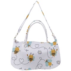 Bee Art Pattern Design Wallpaper Background Print Removable Strap Handbag by uniart180623