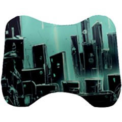 Buildings City Urban Destruction Background Head Support Cushion by uniart180623