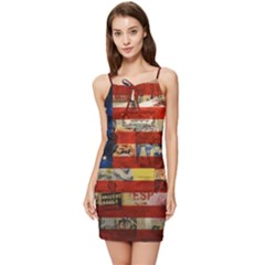 Usa Flag United States Summer Tie Front Dress by uniart180623