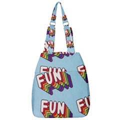 Fun Word Inscription Rainbow Pattern Center Zip Backpack by uniart180623