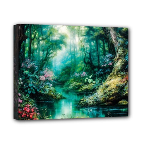River Stream Flower Nature Canvas 10  X 8  (stretched) by Ravend