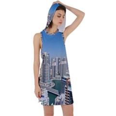 Building Sea Architecture Marina Racer Back Hoodie Dress by Ravend