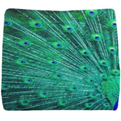 Green And Blue Peafowl Peacock Animal Color Brightly Colored Seat Cushion by uniart180623