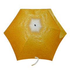 Texture Pattern Macro Glass Of Beer Foam White Yellow Mini Folding Umbrellas by uniart180623