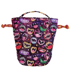 Funny Monster Mouths Drawstring Bucket Bag by uniart180623