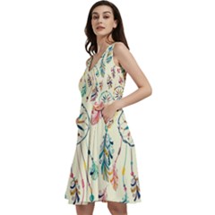 Dreamcatcher Abstract Pattern Sleeveless V-neck Skater Dress With Pockets by uniart180623