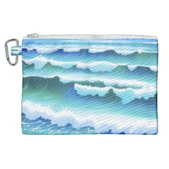 Ocean Sea Waves Beach Canvas Cosmetic Bag (xl) by Simbadda