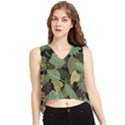 Autumn Fallen Leaves Dried Leaves V-Neck Cropped Tank Top View1