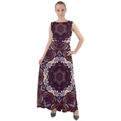 Rosette Kaleidoscope Mosaic Abstract Background Chiffon Mesh Boho Maxi Dress by Simbadda