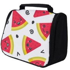 Cute Smiling Watermelon Seamless Pattern White Background Full Print Travel Pouch (big) by Simbadda