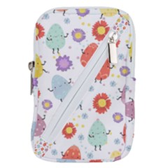 Easter Seamless Pattern With Cute Eggs Flowers Belt Pouch Bag (small) by Simbadda