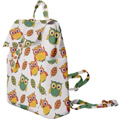 Background-with-owls-leaves-pattern Buckle Everyday Backpack by Simbadda