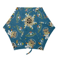 Seamless-pattern-funny-astronaut-outer-space-transportation Mini Folding Umbrellas by Simbadda