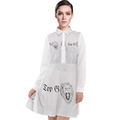(2)dx Hoodie  Long Sleeve Chiffon Shirt Dress by Alldesigners