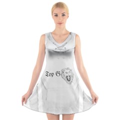 (2)dx Hoodie  V-neck Sleeveless Dress by Alldesigners