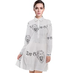 (2) Long Sleeve Chiffon Shirt Dress by Alldesigners
