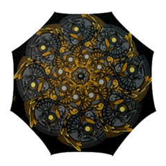 Yin-yang-owl-doodle-ornament-illustration Golf Umbrellas by Simbadda