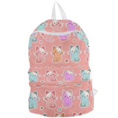 Cute-kawaii-kittens-seamless-pattern Foldable Lightweight Backpack by Simbadda