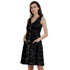 Abstract-math Pattern Sleeveless Dress With Pocket by Simbadda