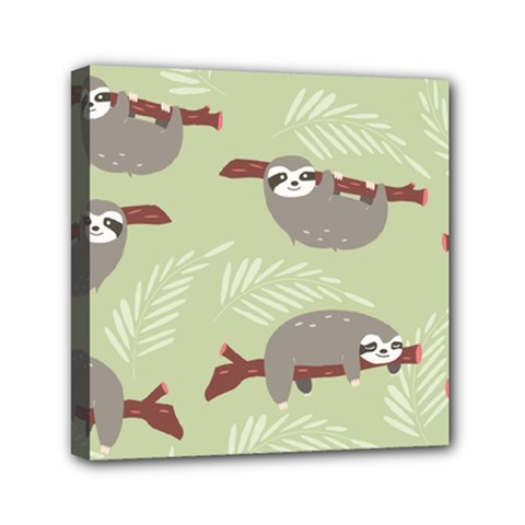 Sloths-pattern-design Mini Canvas 6  X 6  (stretched) by Simbadda