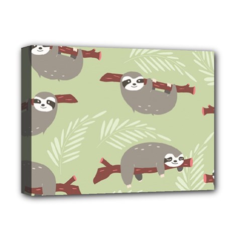 Sloths-pattern-design Deluxe Canvas 16  X 12  (stretched)  by Simbadda