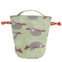 Sloths-pattern-design Drawstring Bucket Bag by Simbadda