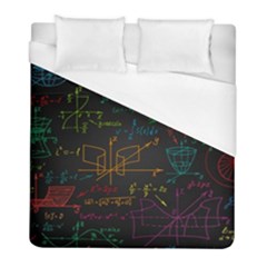 Mathematical-colorful-formulas-drawn-by-hand-black-chalkboard Duvet Cover (full/ Double Size) by Simbadda