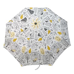 Doodle-seamless-pattern-with-autumn-elements Folding Umbrellas by Simbadda
