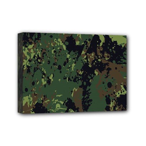 Military-background-grunge---- Mini Canvas 7  X 5  (stretched) by Simbadda