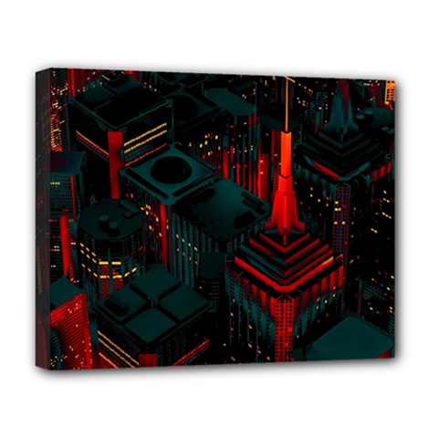 A Dark City Vector Deluxe Canvas 20  X 16  (stretched) by Proyonanggan
