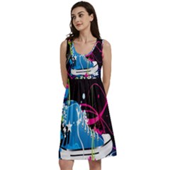 Sneakers Shoes Patterns Bright Classic Skater Dress by Proyonanggan