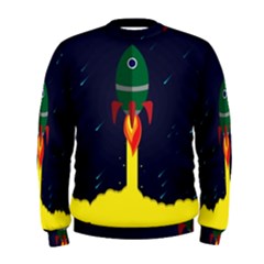 Rocket Halftone Astrology Astronaut Men s Sweatshirt by Bangk1t