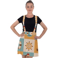 Nautical Elements Collection Velvet Suspender Skater Skirt by Bangk1t