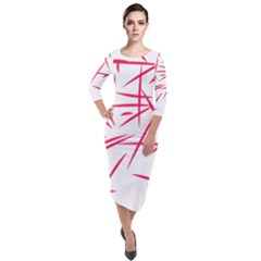 Hijibizi-1-01 Quarter Sleeve Midi Velour Bodycon Dress by Shoiketstore2023